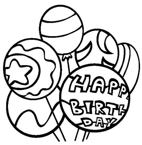birthday party balloons coloring pages  place  color