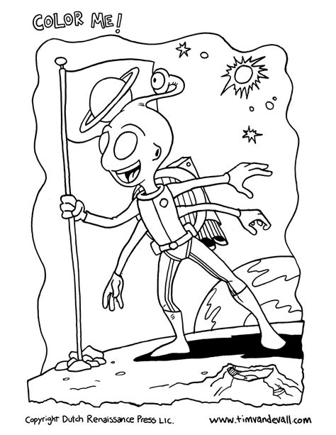 alien coloring page tims printables