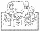 Keluarga Mewarnai Kegiatan Keluargaku Menggambar Latihan sketch template