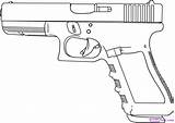 Drawing Glock Pistol Drawings Guns 9mm Gun Pistola Tattoo Easy Mm Choose Board sketch template