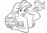 Ariel Color Coloring Princess Pages Easy Draw Printable Mermaid Disney Little Toddlers Print sketch template