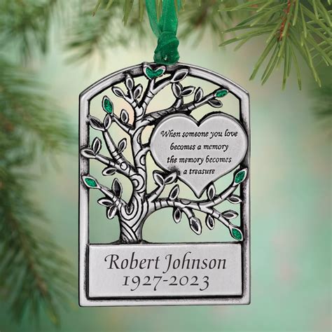 personalized pewter memorial tree christmas ornament miles kimball