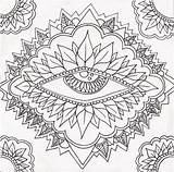 Psychedelic Hippy Trippy Malvorlagen Begs Mandalas Auge Madness Divers sketch template