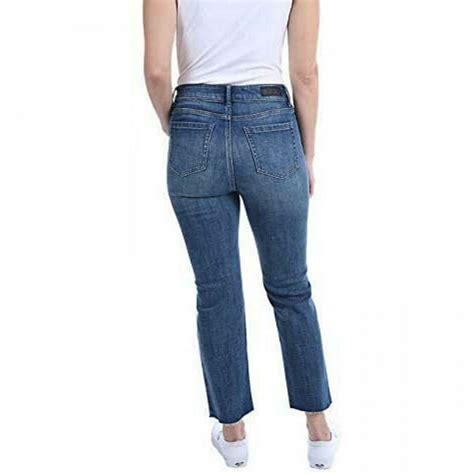kenneth cole women s button fly high rise straight leg comfort jeans 6