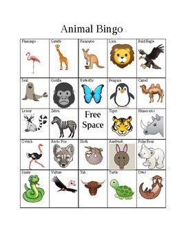 results  zoo animals bingo tpt