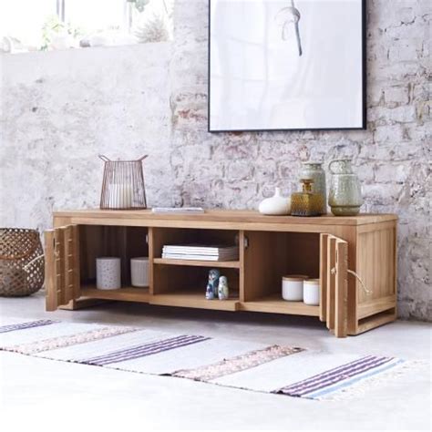 meuble en bois  mobilier en bois massif tikamoon meuble tv meubles en teck living room