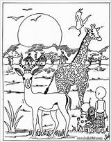 Animals Coloring African Pages Kids Coloringbay sketch template