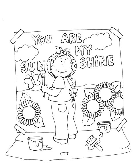 sunshine coloring page  getdrawings