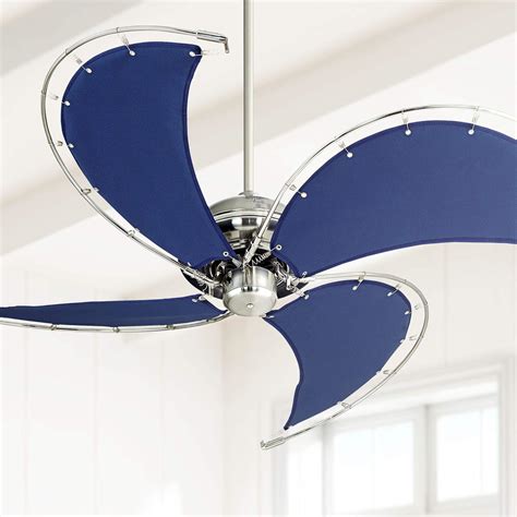 aerial brushed nickel blue canvas blade ceiling fan amazoncom