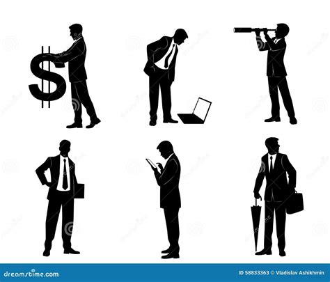 six businessman silhouettes stock vector illustration of group