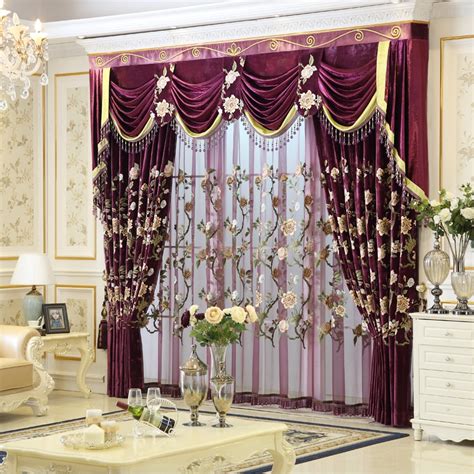 luxury curtains  living room european style embroidery curtains