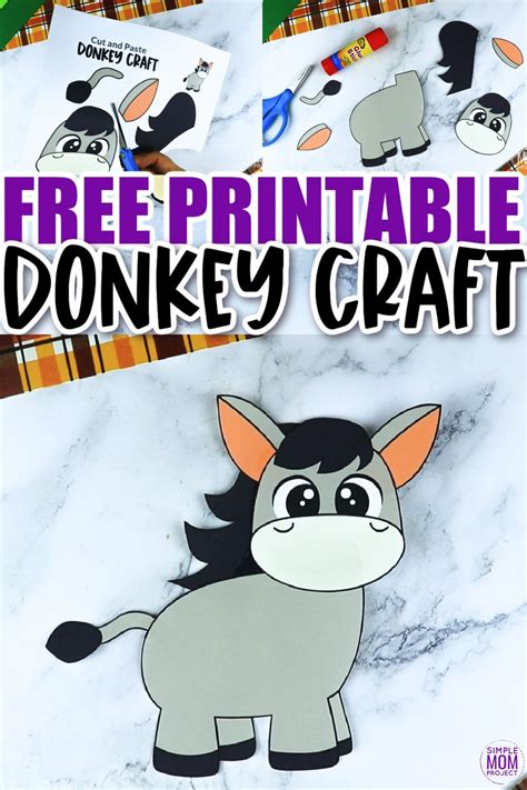 printable donkey craft template simple mom project