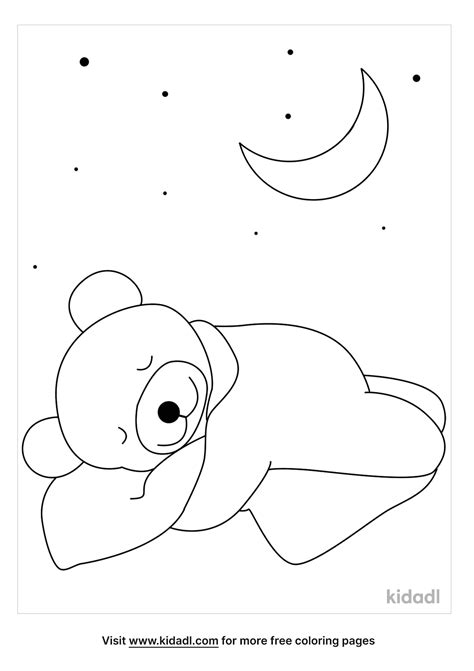 sleeping bear coloring page  bedtime coloring pages