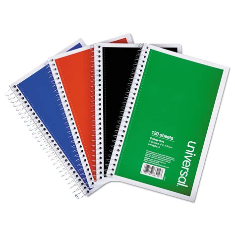 wirebound notebook  subjects mediumcollege rule assorted color