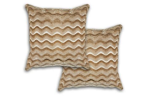 waves collection satin chenille cushion cover  gold homefords