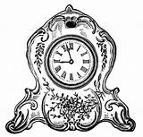 Clock Clip Old Vintage Clipart Antique Drawing Clocks Drawings Porcelain Olddesignshop Mantel Decorated Reloj Antiguo Illustration Horloge Cliparts Getdrawings Dessins sketch template