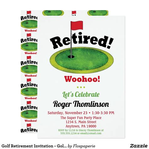 golf retirement invitation golfing retirement zazzlecom retirement invitations