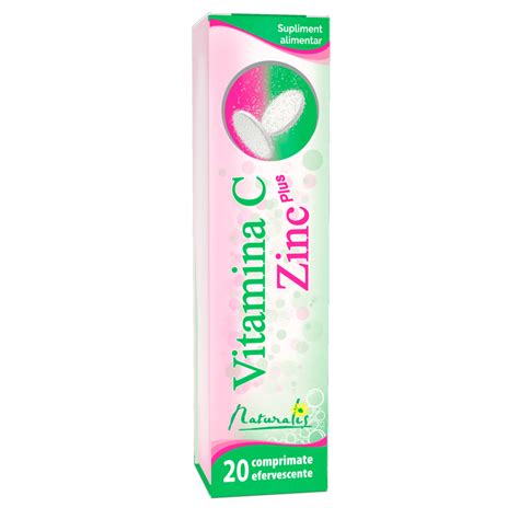 vitamina c 1000 mg plus zinc naturalis 20 comprimate efervescente