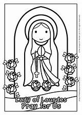 Lourdes Lady Catholic Coloring sketch template