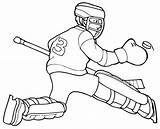 Goal Hockey Coloring Keeper Player His Save Netart sketch template