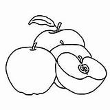 Apple Coloring Pages Apples Color Drawing Bitten Kids Clipartmag Print sketch template