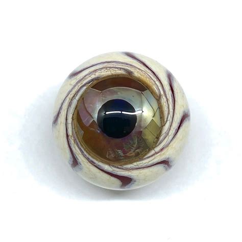 Handmade Lampwork Glass Eyeball Marble With Mirrored Amber Etsy