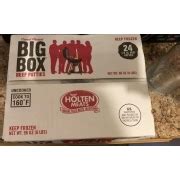 holten meats beef patties big box calories nutrition analysis  fooducate