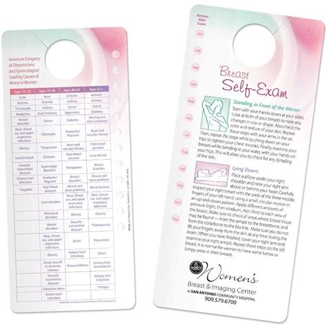 save big  breast  exam shower cards printed   logo