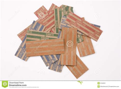 coin wrappers stock image image  savings budget ideas