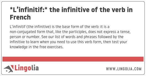 linfinitif  infinitive   verb  french