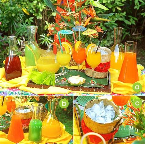 a fun tropical drinks station for your engagement party creative and
