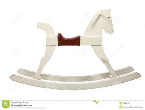 White Wooden Rocking Horse Chair Children Stock Photo
