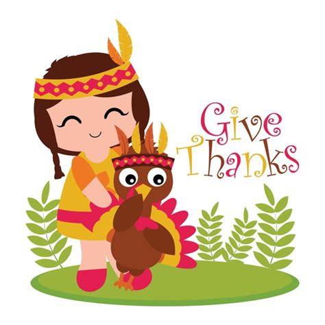 Cute Indian Girl And Turkey On The Garden Cartoon