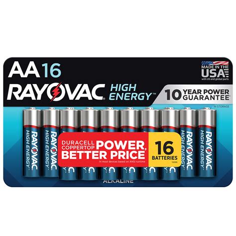 Rayovac High Energy Aa Batteries 16 Pack Double A Batteries