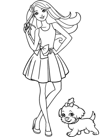barbies  pets coloring pages