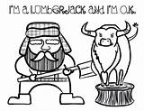 Lumberjack Coloring Pages Lumberjacks Printable Birthday Launching Tees Plushies Fabric Available Now Party Template Games Choose Board sketch template