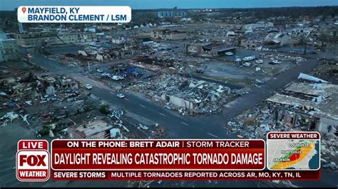 drone footage shows devastation  mayfield kentucky latest weather clips fox weather
