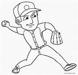 Coloring Malvorlagen Players Baseballspieler Cool2bkids sketch template