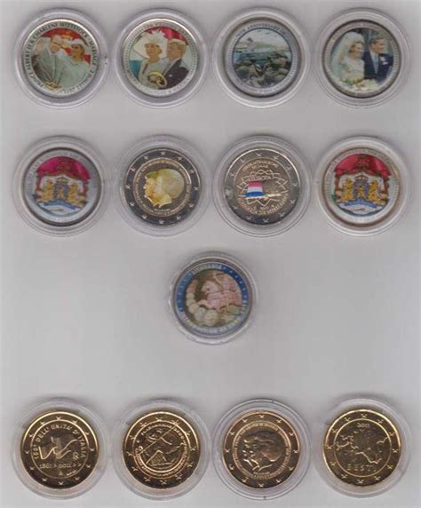europa diverse  euromunten gekleurd en verguld  verschillende catawiki