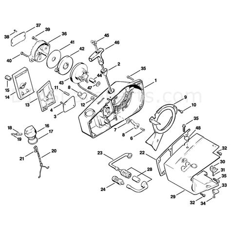 stihl  chainsaw   parts diagram rewind starter