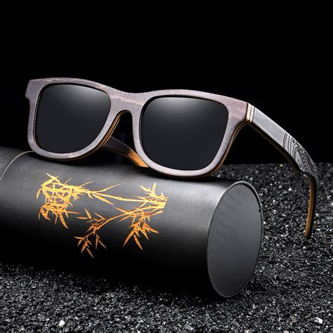 gm luxury skateboard wood sunglasses vintage black frame wooden