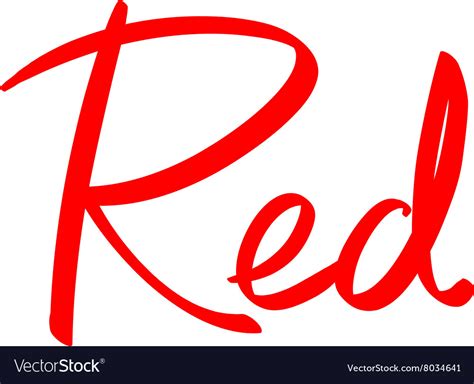 red word lettering royalty  vector image vectorstock