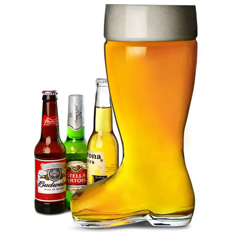 giant glass beer boot  pint ltr  drinkstuff