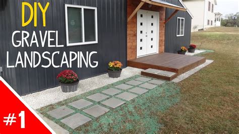 diy clean  simple gravel landscaping part    youtube