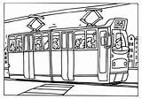 Tram Tramway Strassenbahn Kleurplaat Malvorlage Tramwaj Druku Kolorowanka Transport Disegno Kolorowanki Dzieci Dworzec Ausmalbild Vervoer Transporte Stampare Kleurplaten Edupics Poursuites sketch template