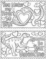 Coloring Valentines Dinosaur sketch template