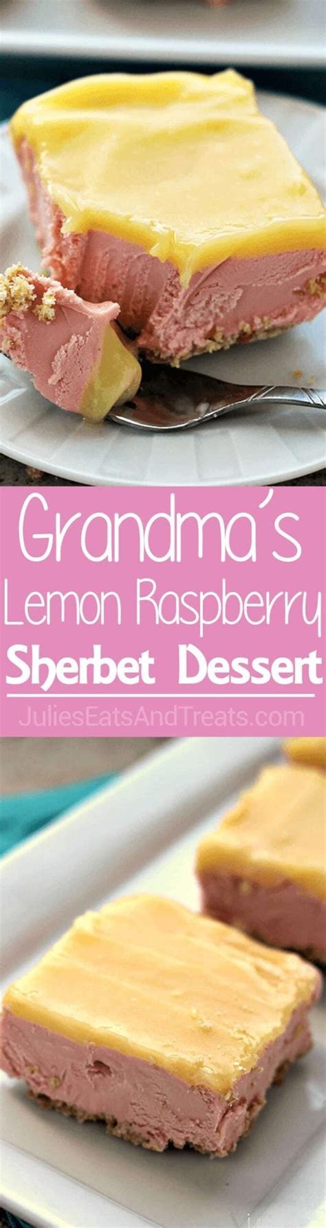 Grandma S Lemon Raspberry Sherbet Dessert Julie S Eats And Treats
