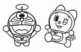 Sketsa Mewarnai Doraemon Hitam Dorami sketch template