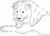Lion Dot Dots Template Connect Worksheet Kids Printable Calm Animal Animals Templates Print sketch template