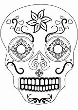 Skull Coloring Sugar Pages Calavera Easy Printable Drawing Tattoo Print Skulls Color Designs Sheets Popular Categories sketch template